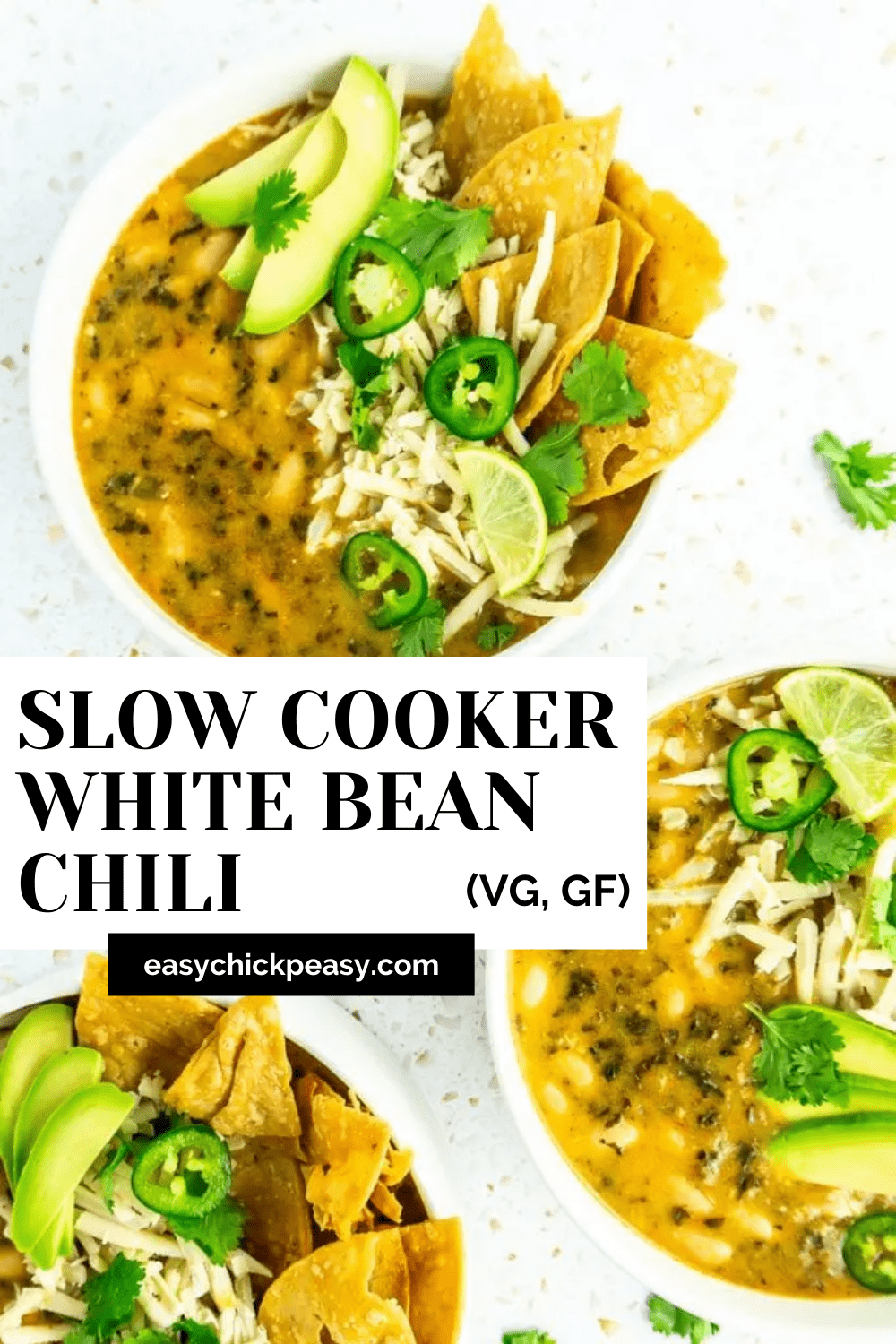 Easy Vegan Slow Cooker White Bean Chili Easy Chickpeasy