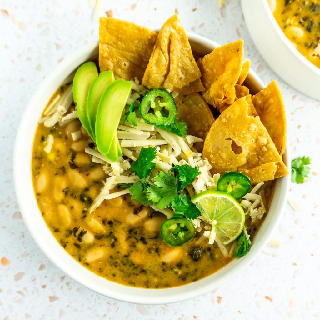 bowl of white bean chili