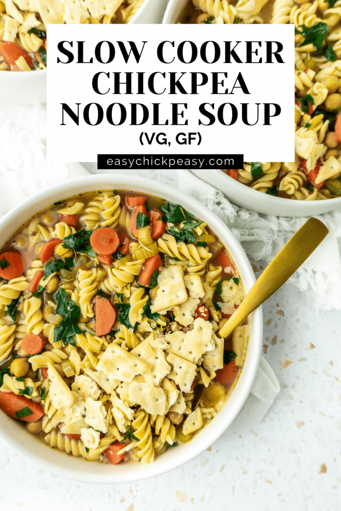 Chickpea Noodle Soup Pinterest Image