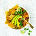 Bowl of Lentil Tortilla Soup