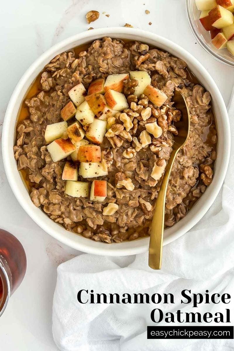Cinnamon Spice Oatmeal Recipe (V, GF) Easy Chickpeasy