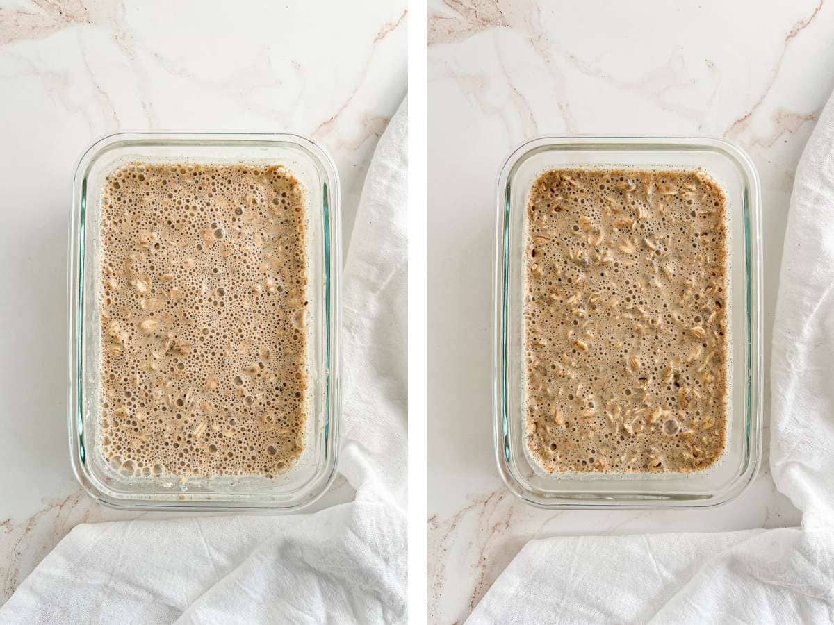 Oats before and after refrigerating.