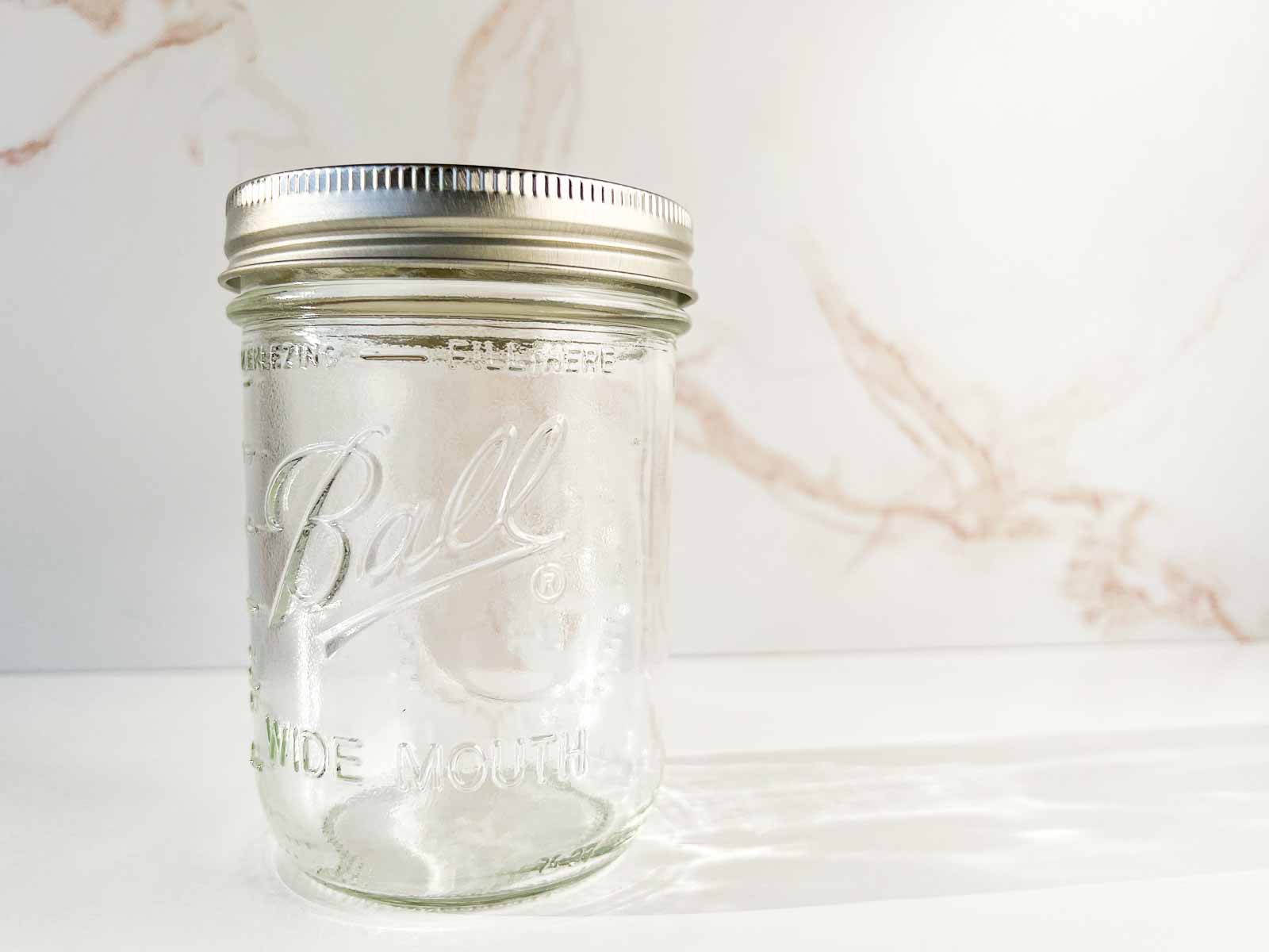 Wide-mouth Ball mason jar.